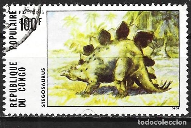 Sellos: Congo Brazzaville 1975 - Mi 495 - YT 404 - Dinosaurio