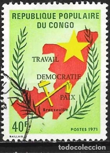Sellos: Congo Brazzaville 1971 - Mi 339 - YT 316 - Trabajo, democratia y paz