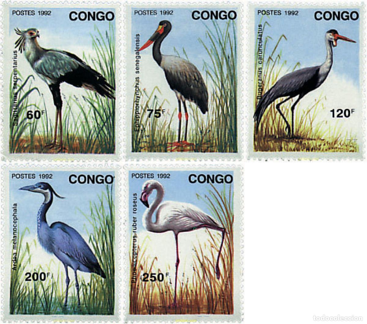 Sellos: 73600 MNH CONGO 1992 AVES