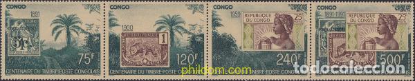 Sellos: 119765 MNH CONGO 1991 CENTENARIO DEL PRIMER SELLO DEL CONGO
