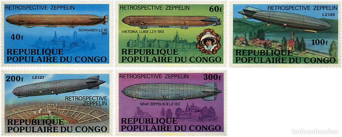 Sellos: 119631 MNH CONGO 1977 RETROSPECTIVA DEL ZEPPELIN