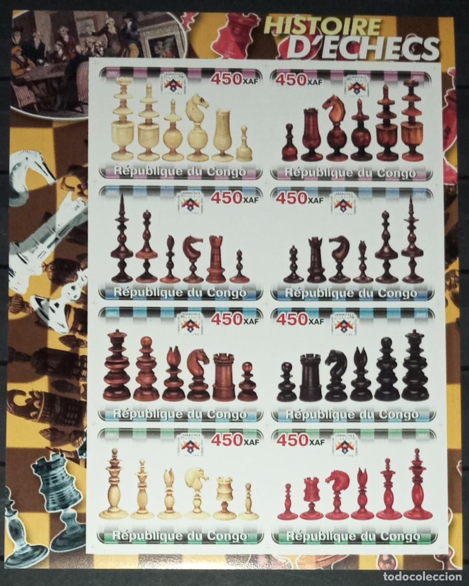 Sellos: CONGO 2003 SHEET MNH IMPERF CHESS AJEDREZ SCHACH XADREZ ECHECS SCACCHI