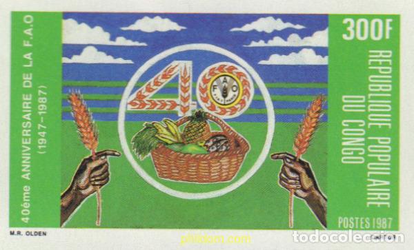 Sellos: 595590 MNH CONGO 1987 40 ANIVERSARIO DE LA FAO