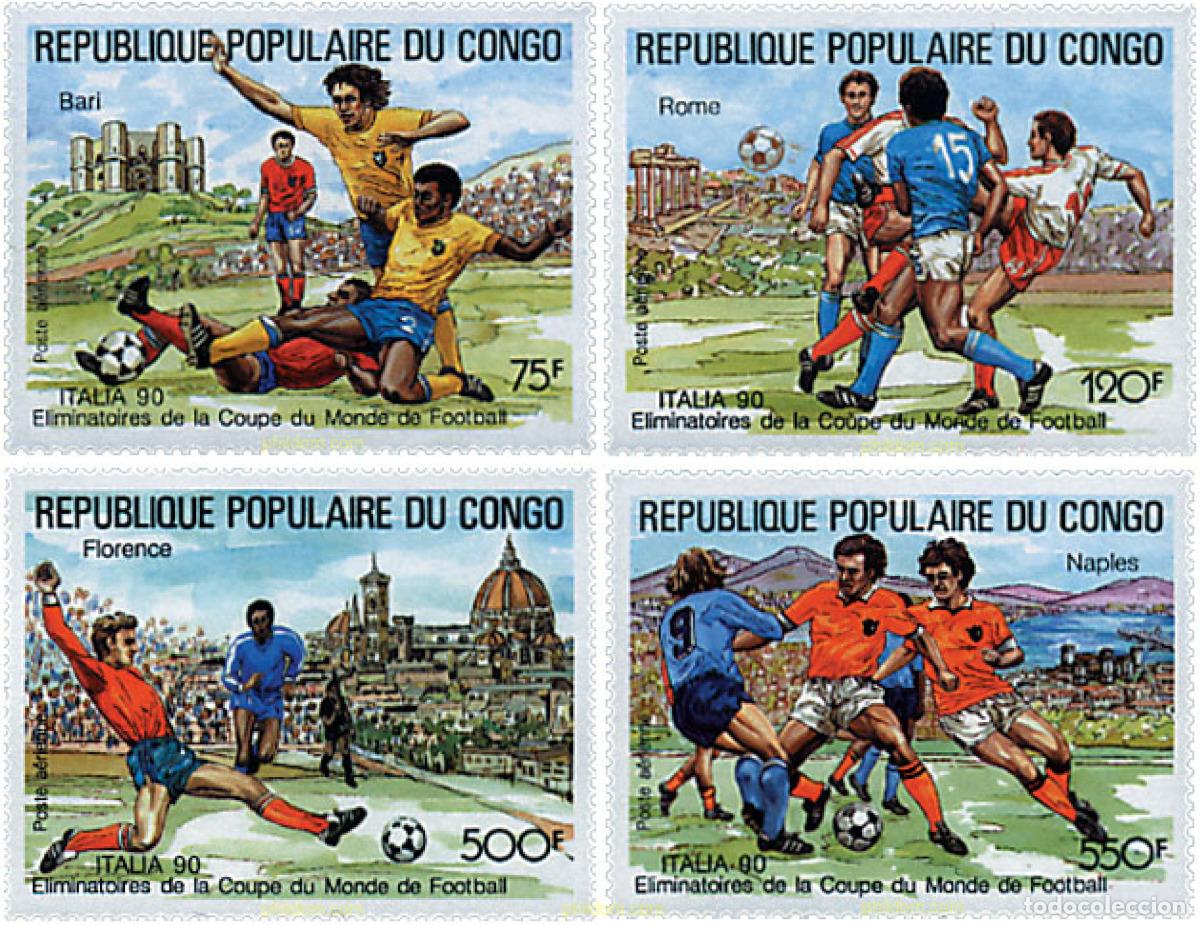 Sellos: 73580 MNH CONGO 1989 COPA DEL MUNDO DE FUTBOL. ITALIA-90