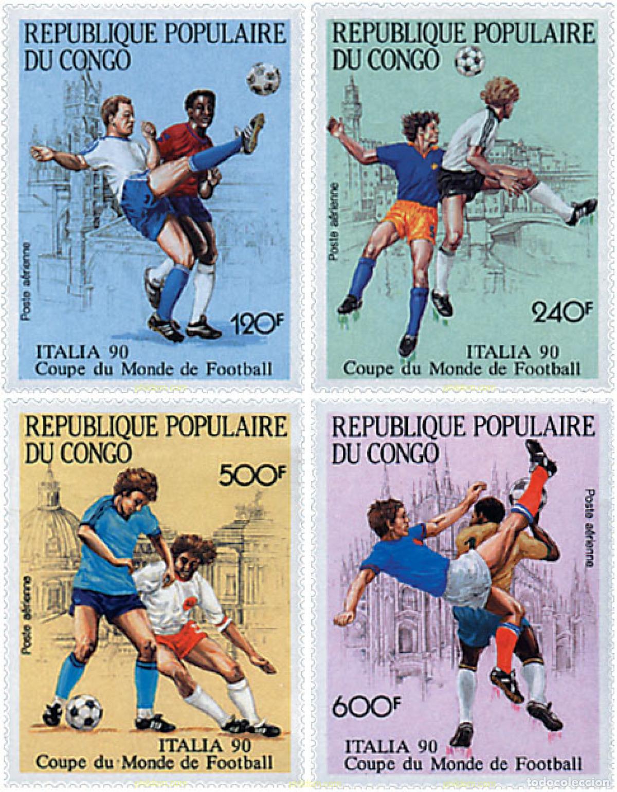 Sellos: 73584 MNH CONGO 1990 COPA DEL MUNDO DE FUTBOL. ITALIA-90