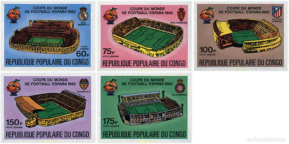 Sellos: 73404 MNH CONGO 1980 COPA DEL MUNDO DE FUTBOL. ESPA&Ntilde;A-82