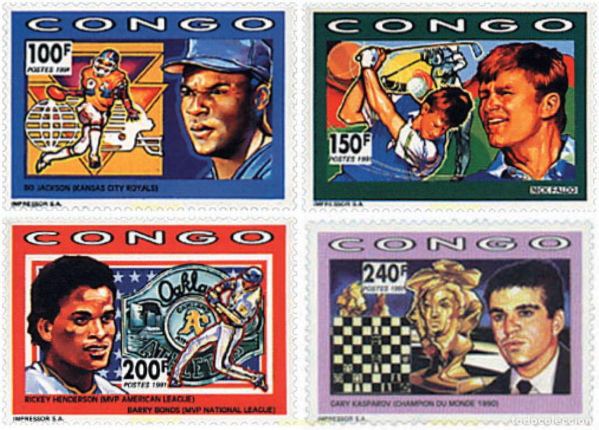 Sellos: 207989 MNH CONGO 1991 PERSONAJES CELEBRES