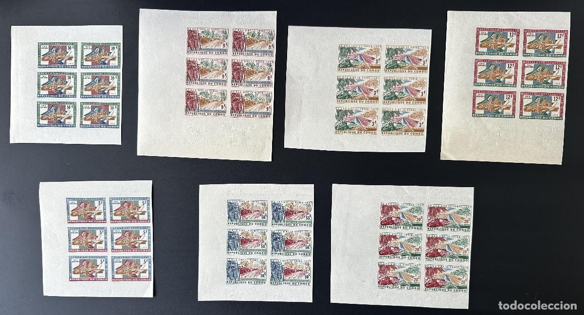 Sellos: Congo Kinshasa 1963 Mi. 131 - 137 hoja no serrada de 6 La CEE ayuda al