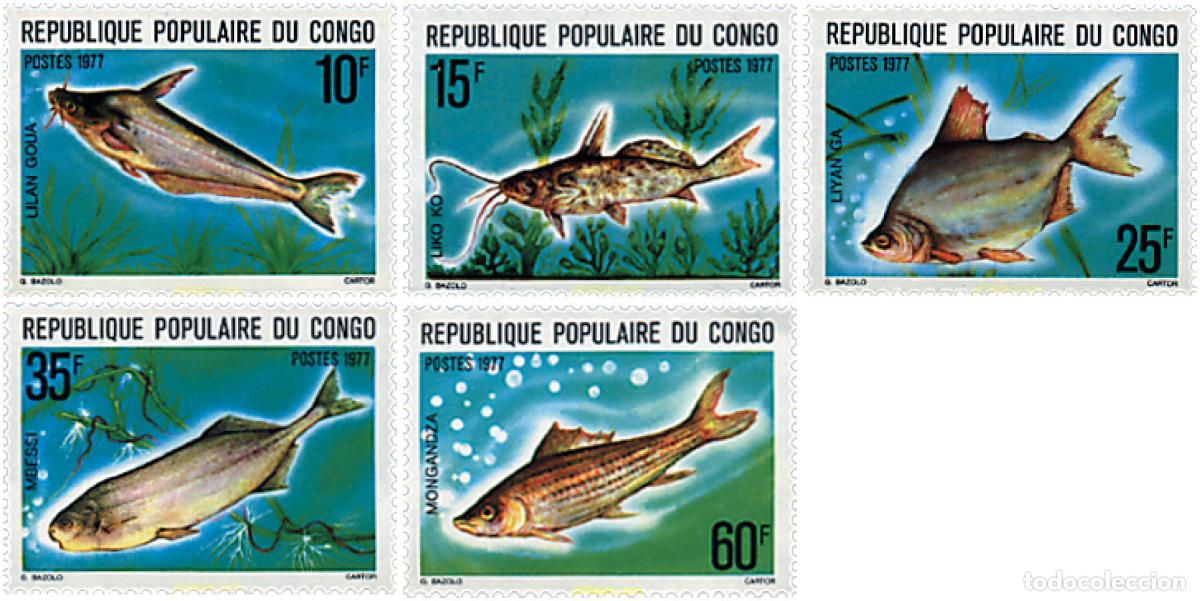 Sellos: 73383 MNH CONGO 1977 PECES DE AGUA DULCE