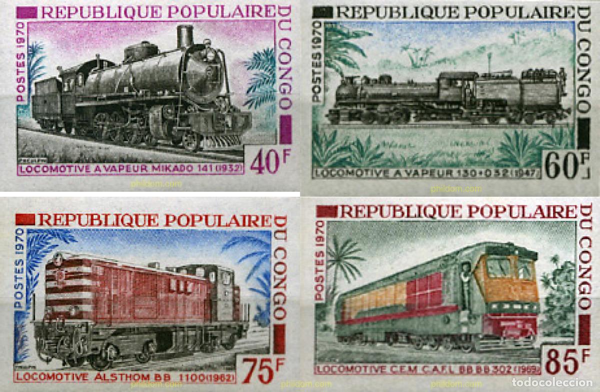 Sellos: 193854 MNH CONGO 1970 LOCOMOTORAS