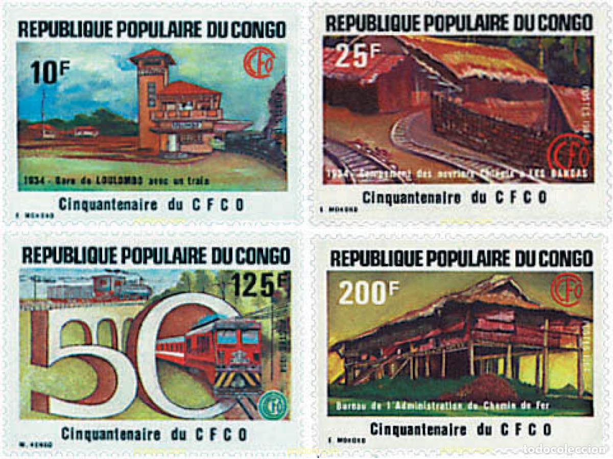 Sellos: 58509 MNH CONGO 1984 50 ANIVERSARIO DEL FERROCARRIL CONGO-OCEANO