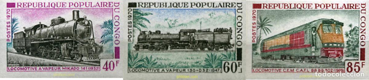 Sellos: 369192 MNH CONGO 1970 LOCOMOTORAS