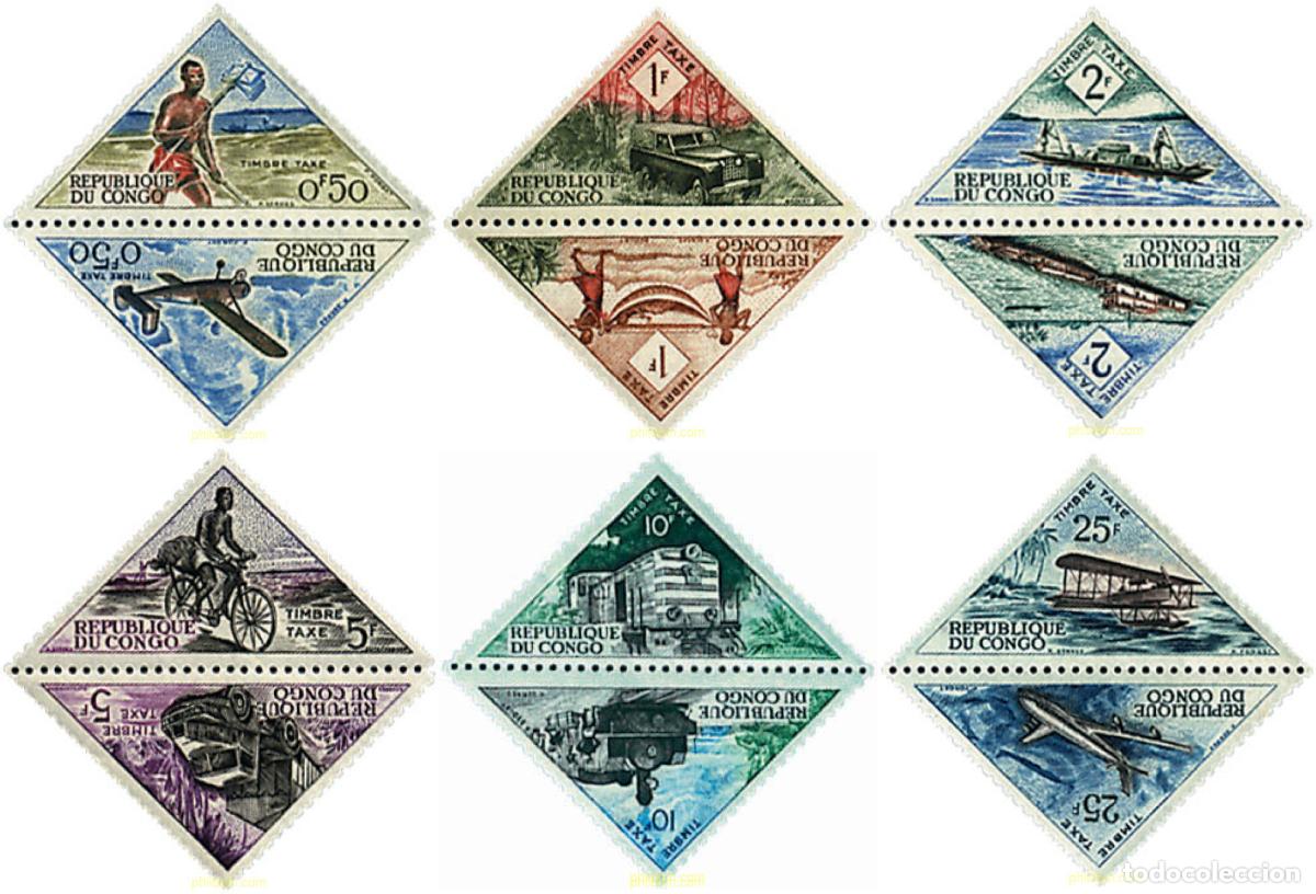 Sellos: 6601 MNH CONGO 1961 MEDIOS DE TRANSPORTE DEL CORREO