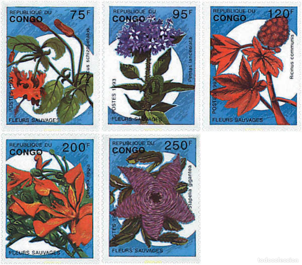 Sellos: 86540 MNH CONGO 1993 FLORES SILVESTRES