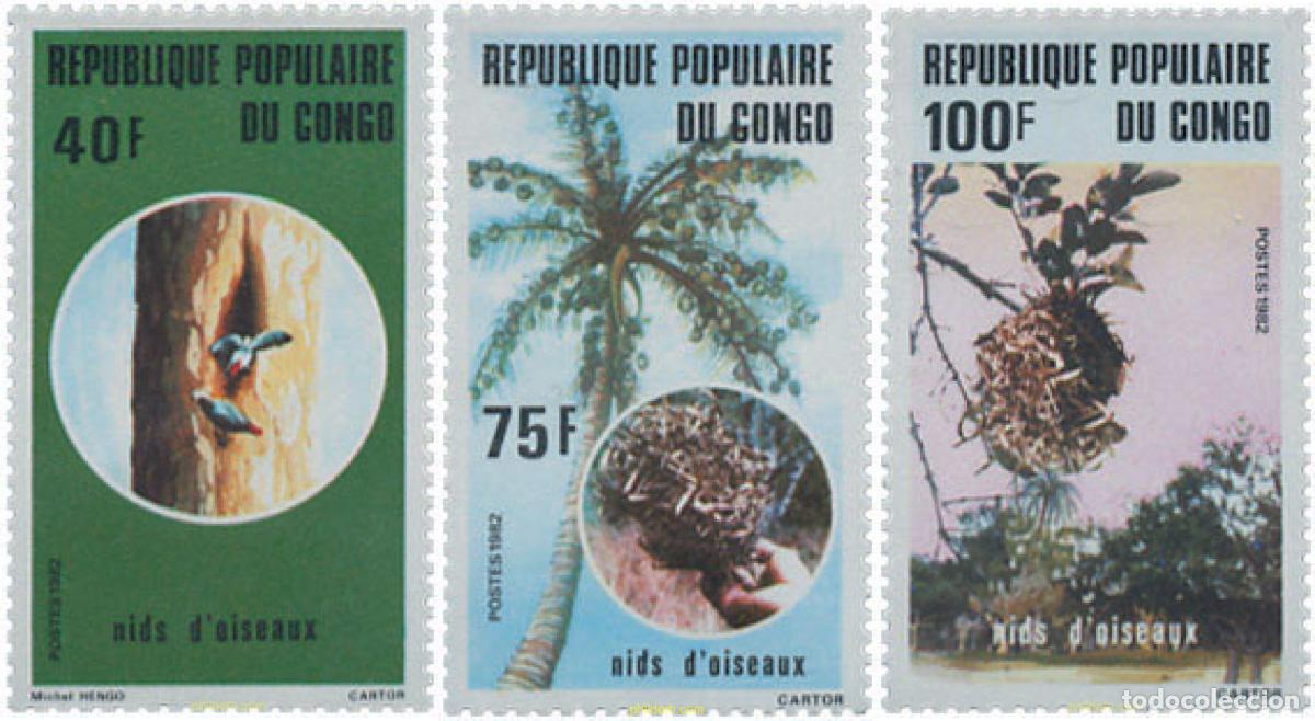 Sellos: 32613 MNH CONGO 1982 NIDOS DE PAJARO