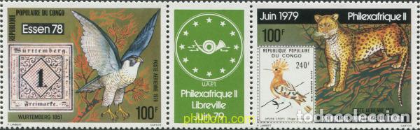 Sellos: 682027 MNH CONGO 1978 PHILEXAFRIQUE II 79 Y ESSEN 78