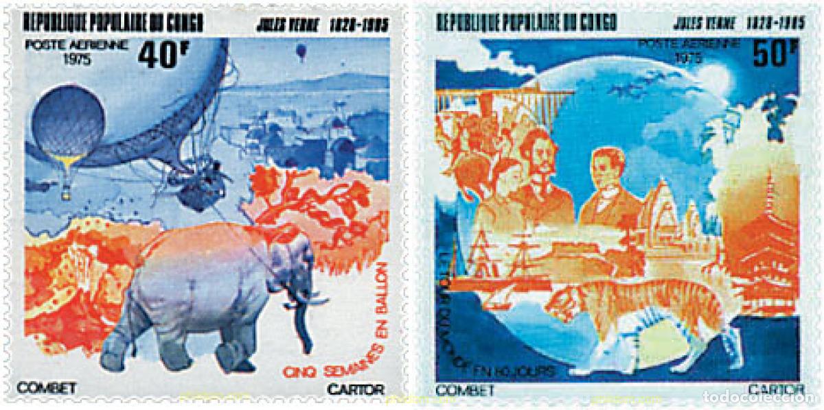 Selos: 58504 MNH CONGO 1975 70 ANIVERSARIO DE LA MUERTE DE JULIO VERNE