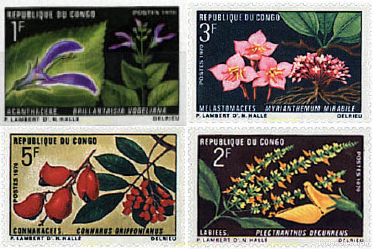 Sellos: 267572 MNH CONGO 1970 FAUNA Y FLORA