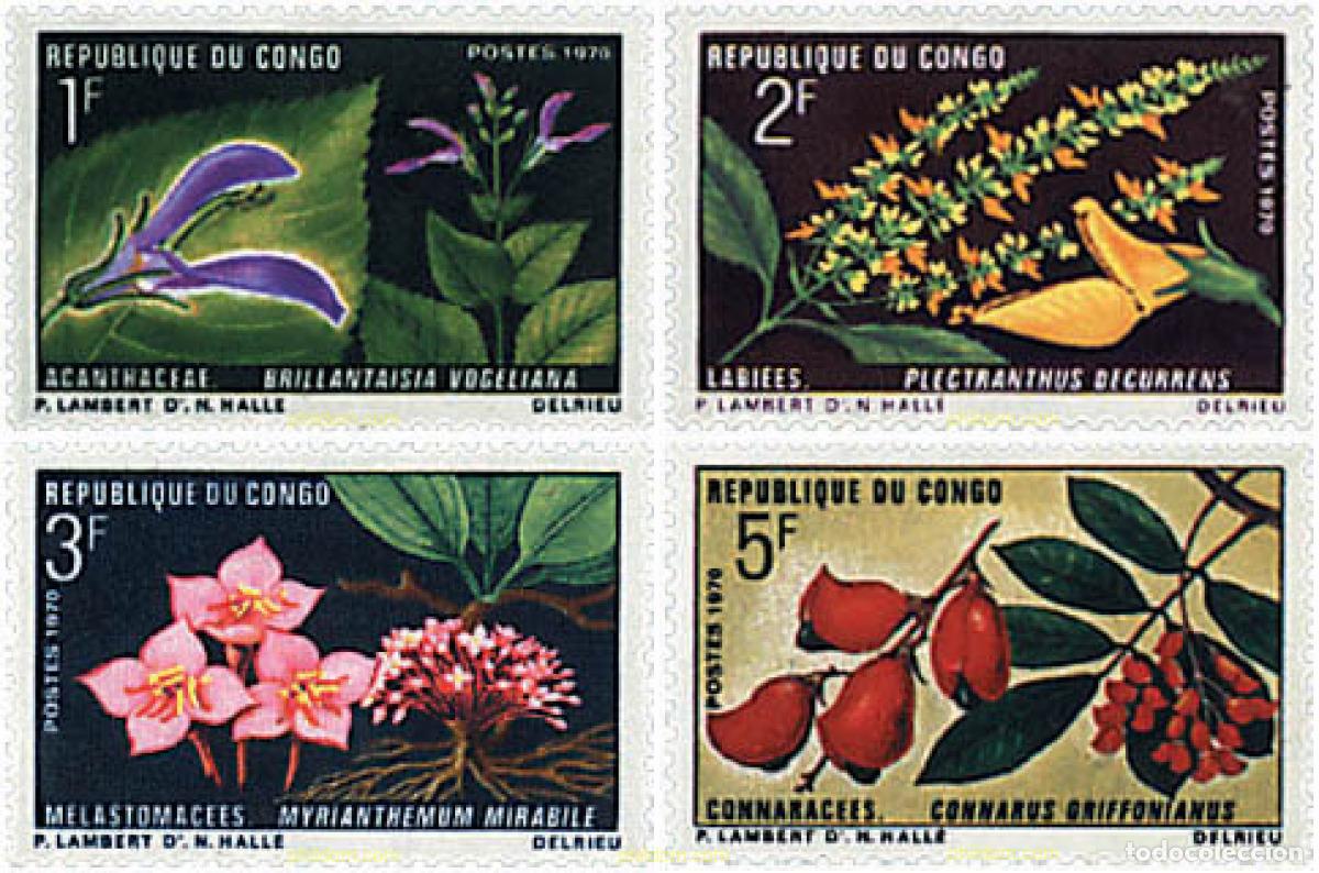 Sellos: 338797 HINGED CONGO 1970 FAUNA Y FLORA
