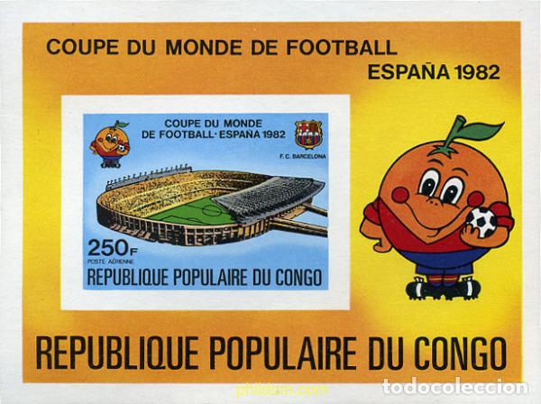 Selos: 14807 MNH CONGO 1980 COPA DEL MUNDO DE FUTBOL. ESPA&Ntilde;A-82