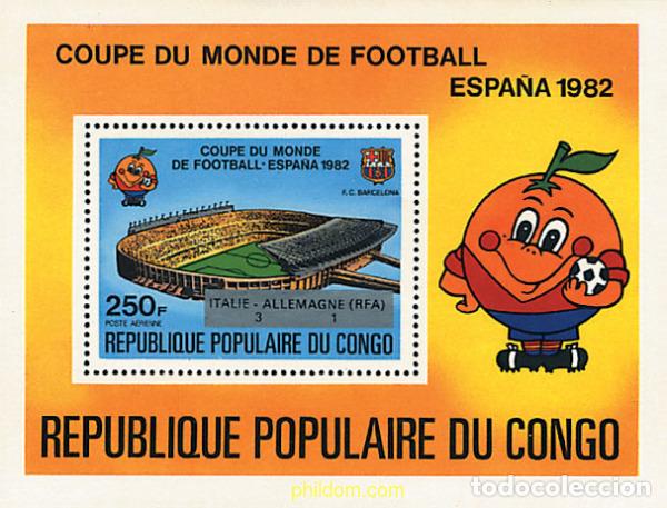 Selos: 73565 MNH CONGO 1982 COPA DEL MUNDO DE FUTBOL. ESPA&Ntilde;A-82