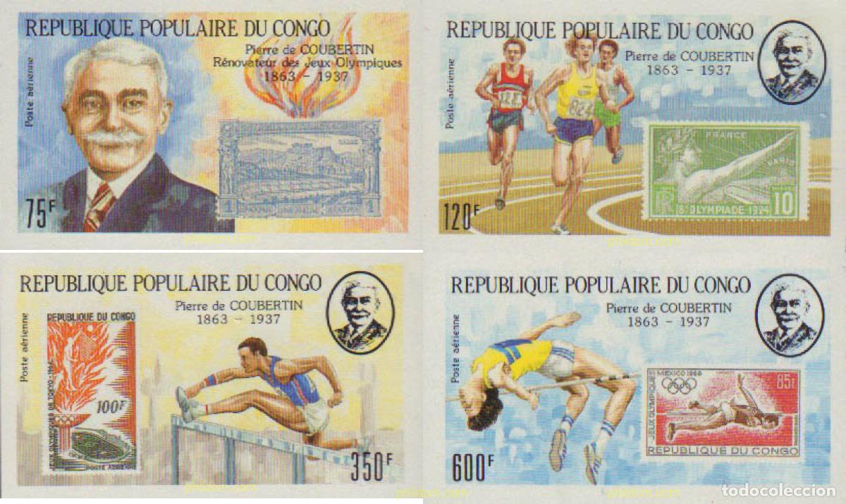 Sellos: 105299 MNH CONGO 1987 50 ANIVERSARIO DE LA MUERTE DE PIERRE DE COUBERTIN