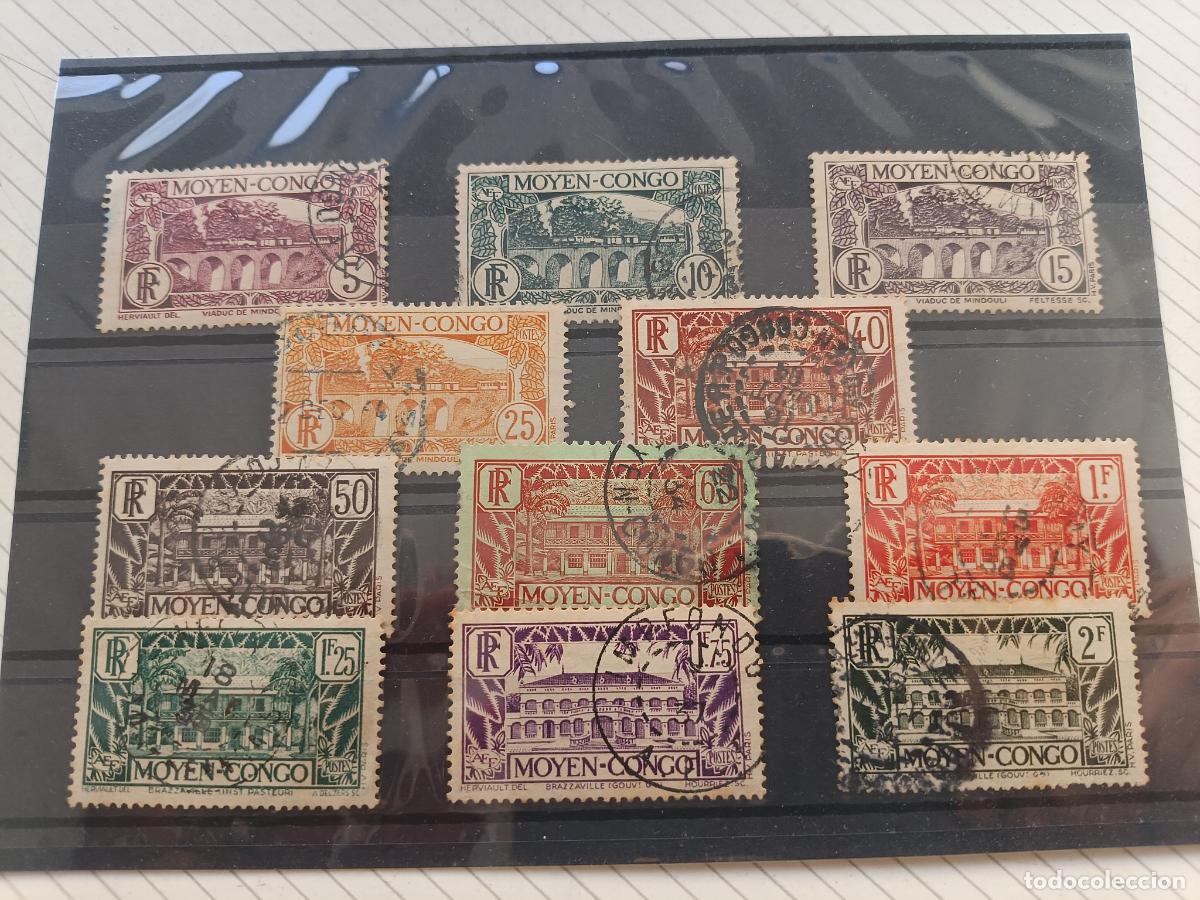 Sellos: Congo franc&eacute;s. Lote de sellos antiguos coloniales
