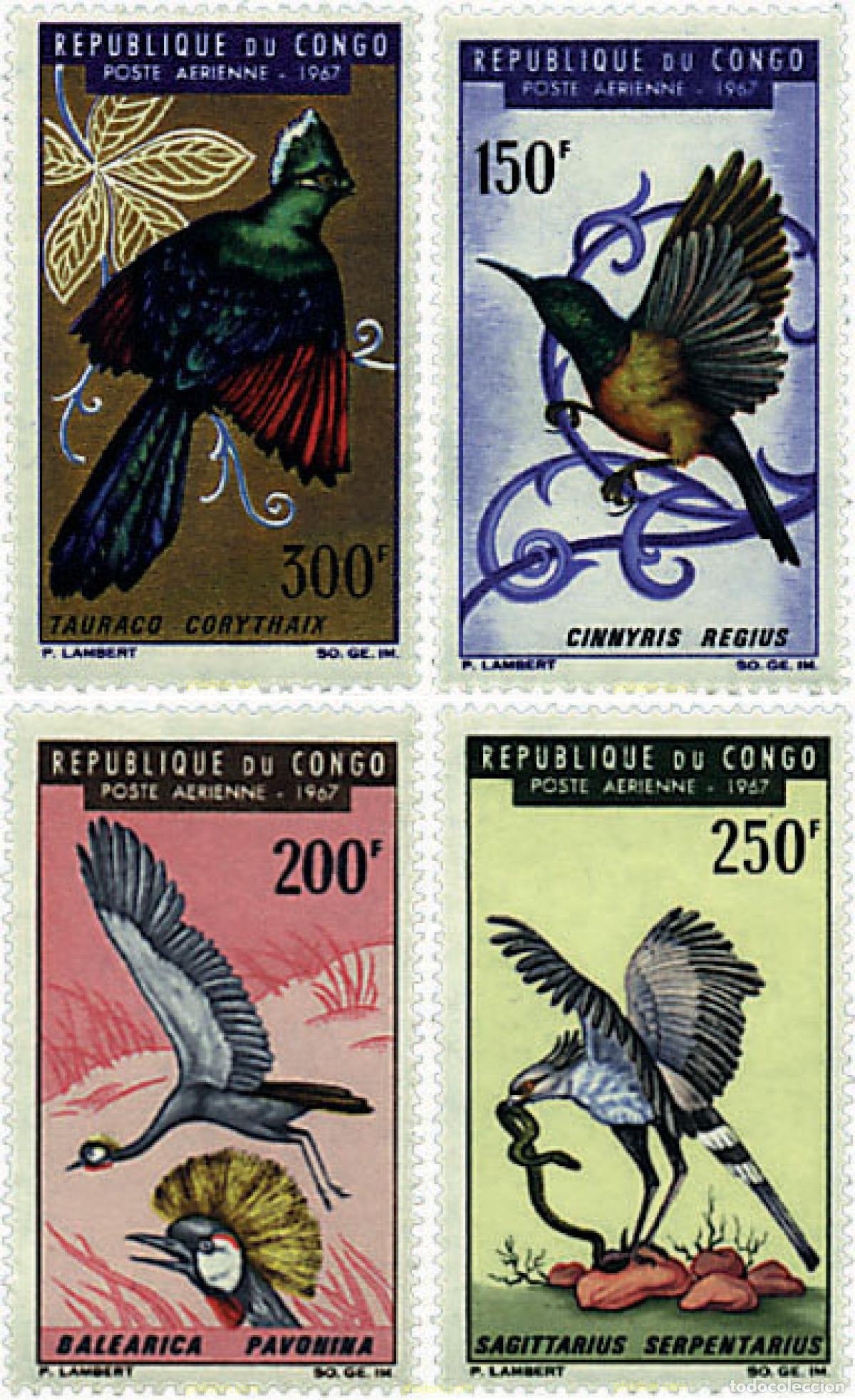 Sellos: 607926 MNH CONGO 1967 AVES