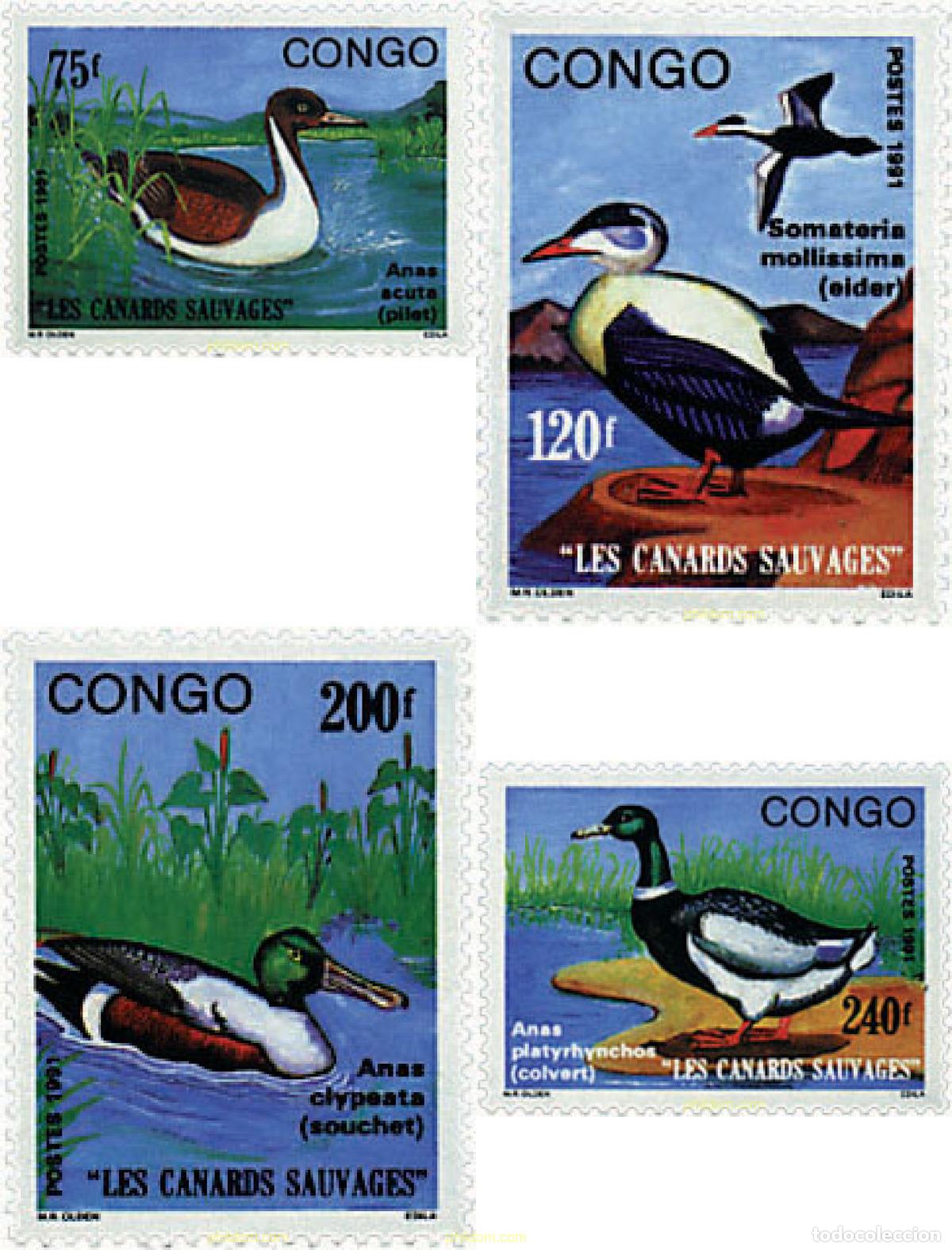 Sellos: 73589 MNH CONGO 1991 PAJAROS ACUATICOS