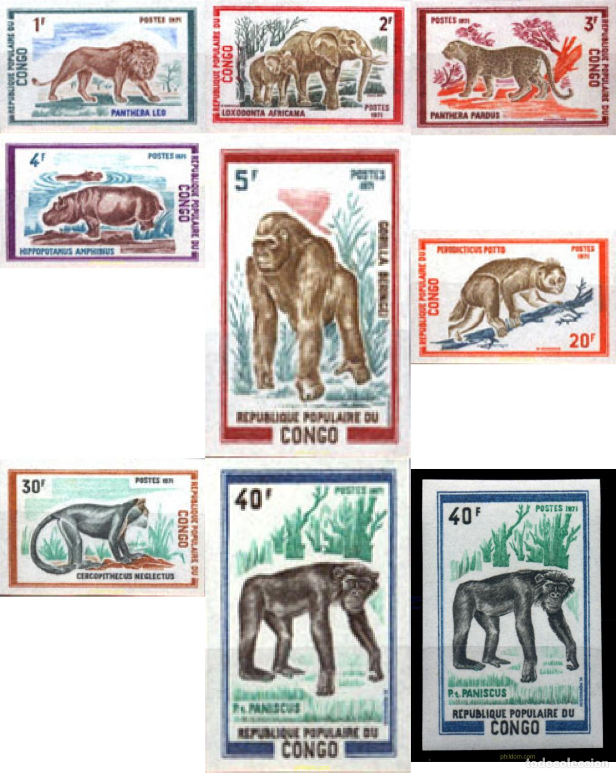 Sellos: 193896 MNH CONGO 1972 FAUNA SALVAJE
