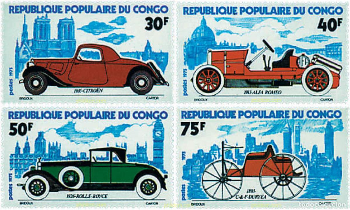 Stamps: 46222 MNH CONGO 1975 COCHES ANTIGUOS