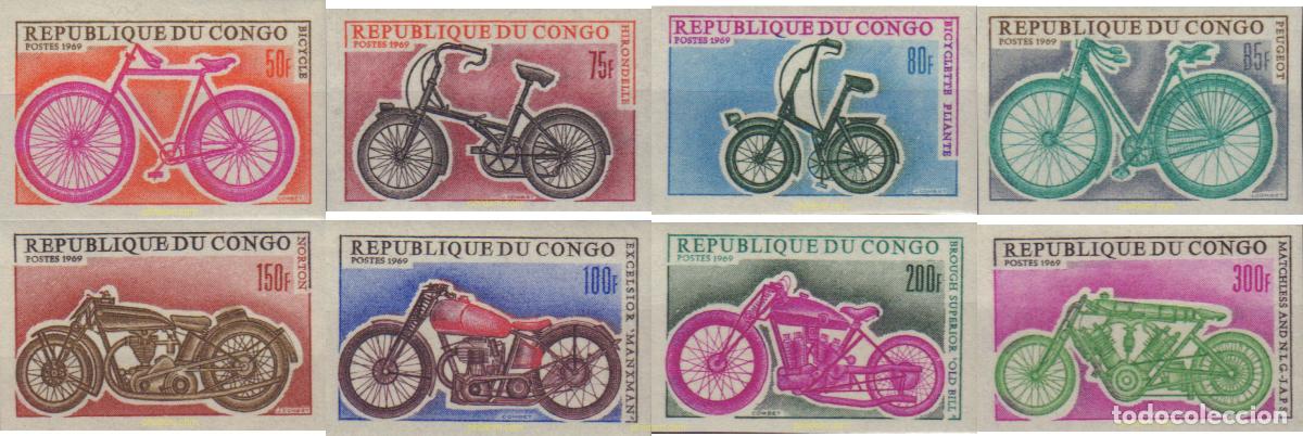 Stamps: 19358 MNH CONGO 1969 BICICLETAS Y MOTOCICLETAS ANTIGUAS