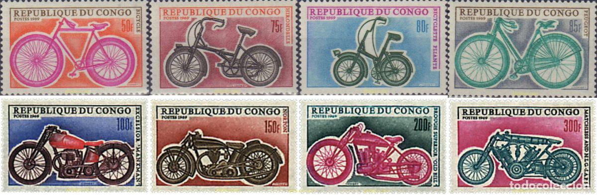 Stamps: 40312 MNH CONGO 1969 BICICLETAS Y MOTOCICLETAS ANTIGUAS