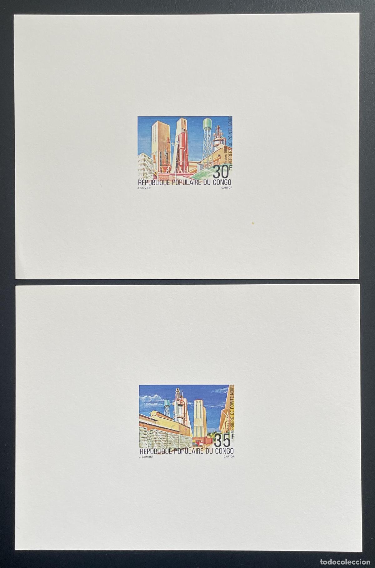 Selos: Congo 1980 Mi. 733 - 734 a prueba de lujo Verrerie Pointe Noire Industrie