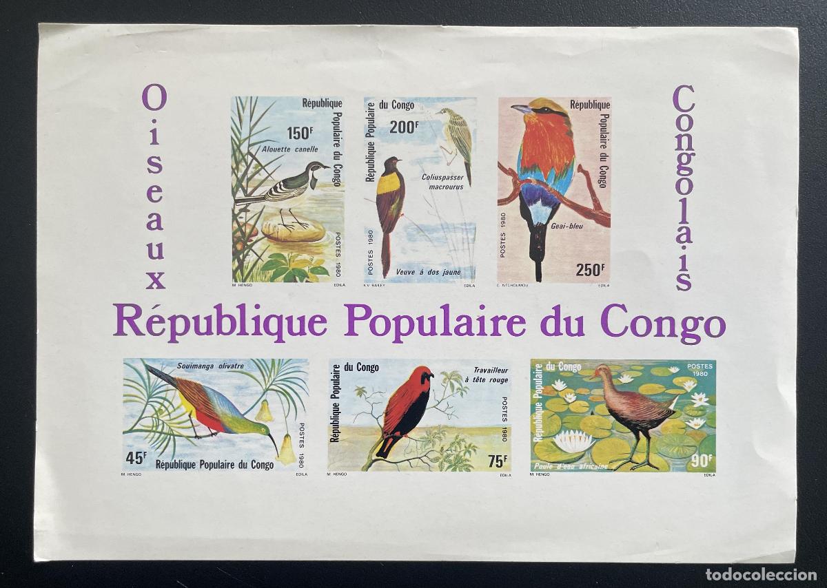Francobolli: Congo 1980 Mi. Bl. 25 eventos de lujo aves vida silvestre p&aacute;jaro sol