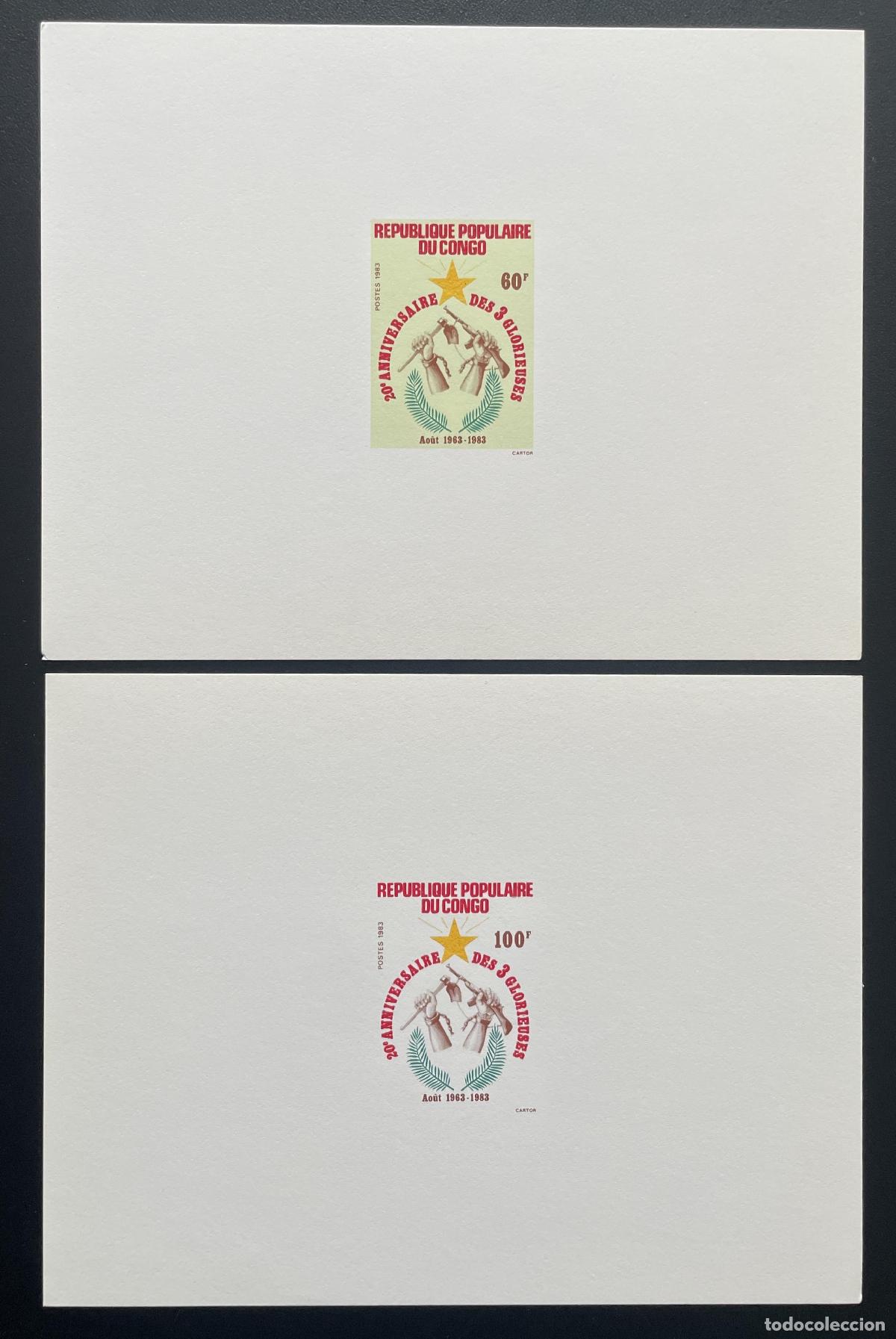 Francobolli: Congo 1983 Mi. 927 - 928 a prueba de lujo 20 aniversario 3 Glorieuses