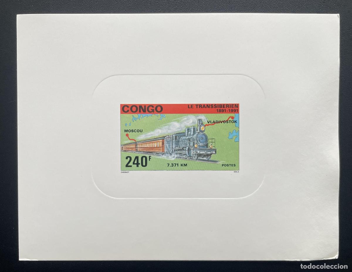 Francobolli: Locomotora de vapor Transiberiano prueba lujo Congo 1991 Mi. 1241