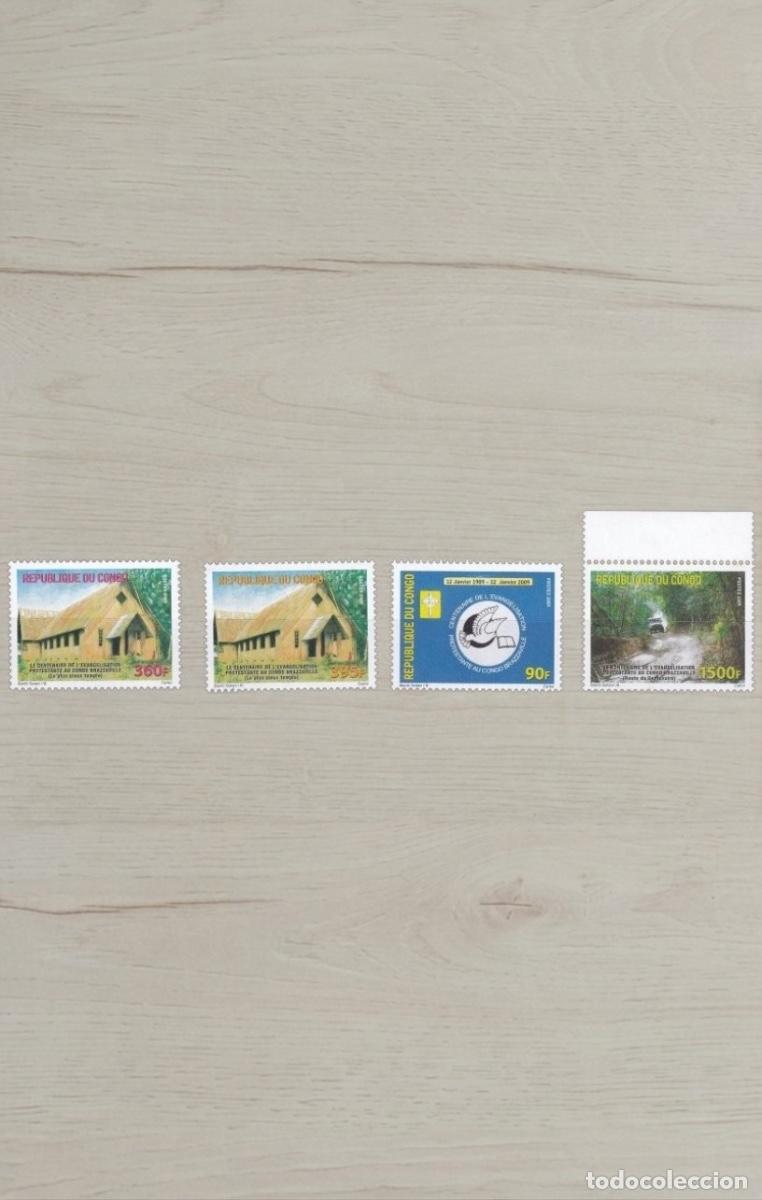 Briefmarken: Lote 4 Sellos de Rep&uacute;blica del Congo 2009 - Centenario de la Evangelizaci&oacute;n - Nuevos
