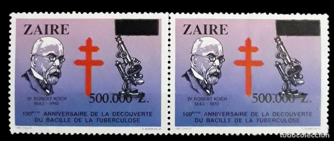 Sellos: ZAIRE 1992 SOBRECARGADO. PAREJA. USADO.