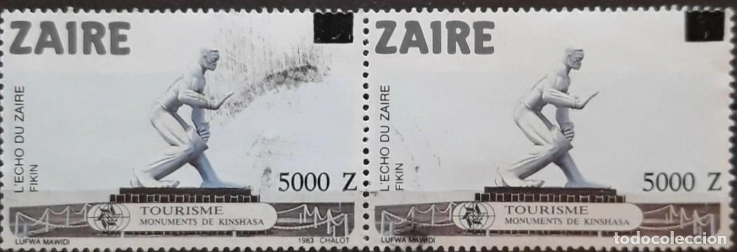 Sellos: ZAIRE 1991 SOBRECARGADO. PAREJA. USADO.