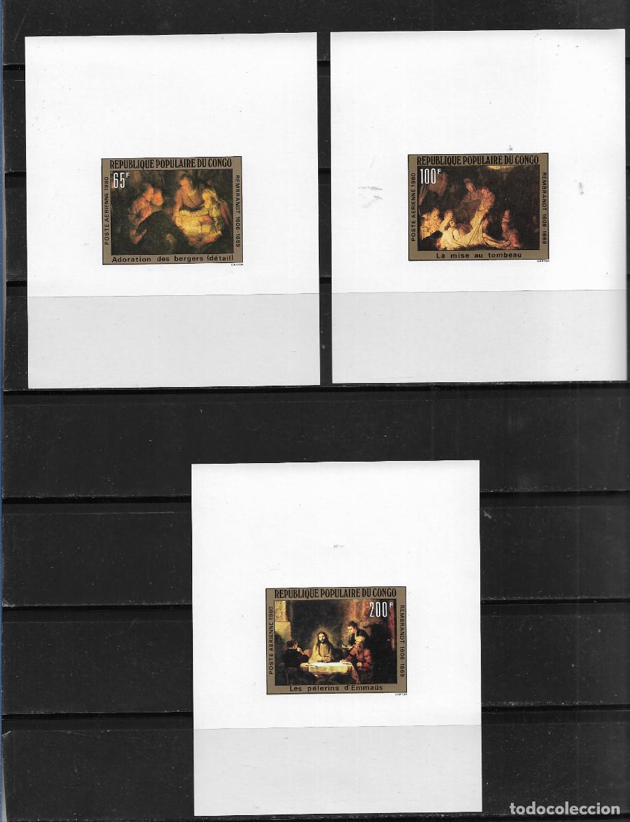 Sellos: CONGO 1980, HOJAS BLOQUE DE LUJO Ivert A-273/77 - SIN DENTAR - PINTURAS DE REMBRANDT. MNH.