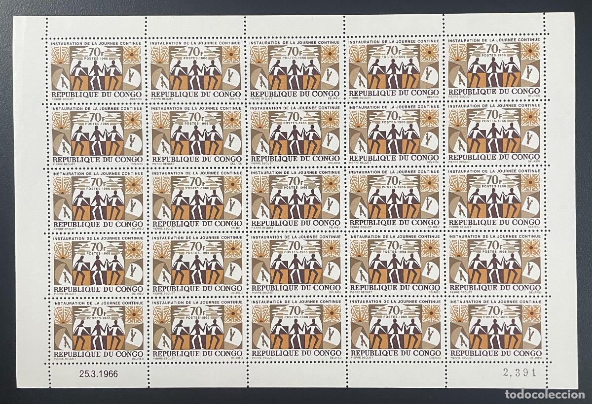 Sellos: Congo 1966 YT 186 establecimiento de hojas tabl&oacute;n d&iacute;a continuo