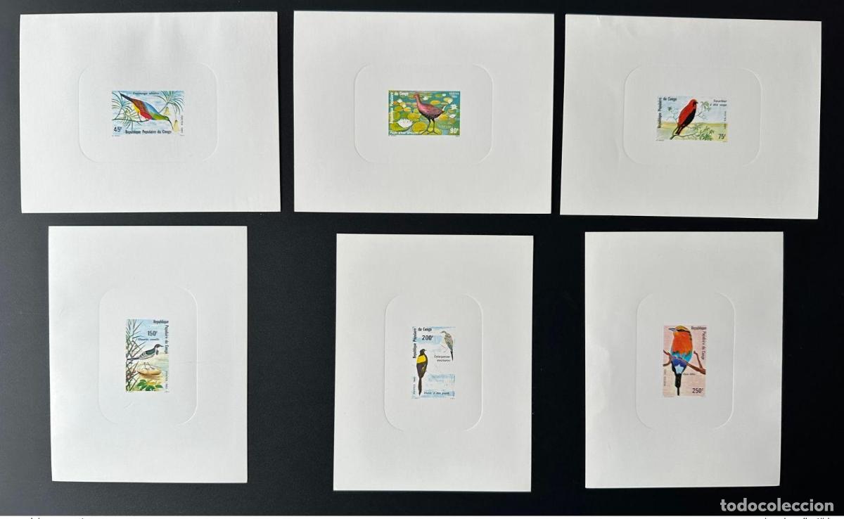 Stamps: Congo 1980 Mi. 771 - 776 Luxury Proof a prueba de p&aacute;jaros aves fauna y