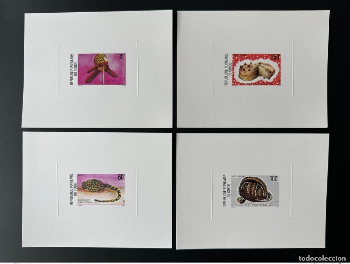 Stamps: Peinados tradicionales Congo 1975 Mi. 570 - 573 Luxury Proof