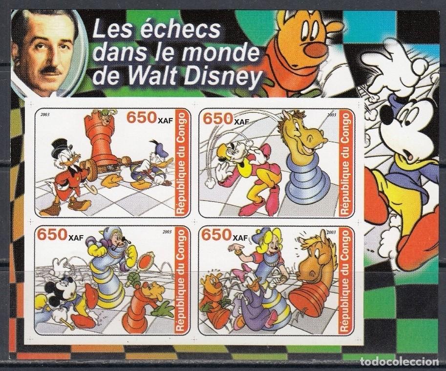 Sellos: CONGO 2003 SHEET MNH IMPERF DISNEY CHESS AJEDREZ SCHACH XADREZ ECHECS SCACCHI