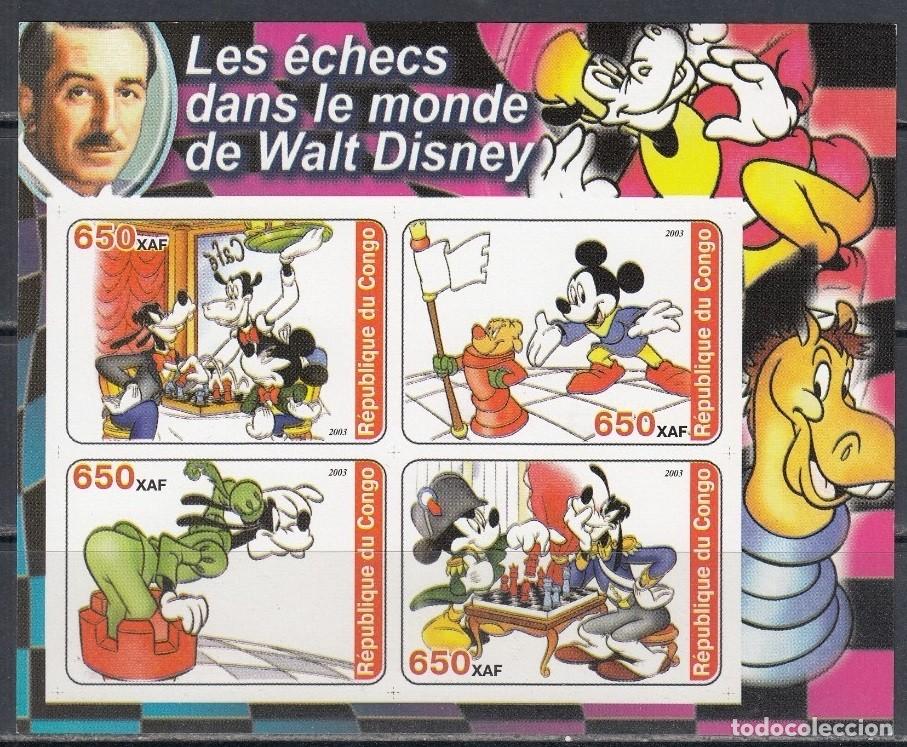 Sellos: CONGO 2003 SHEET MNH IMPERF DISNEY CHESS AJEDREZ SCHACH XADREZ ECHECS SCACCHI