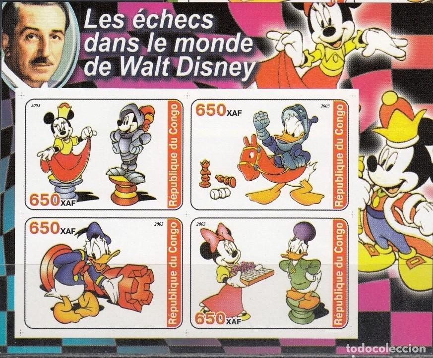 Sellos: CONGO 2003 SHEET MNH IMPERF DISNEY CHESS AJEDREZ SCHACH XADREZ ECHECS SCACCHI