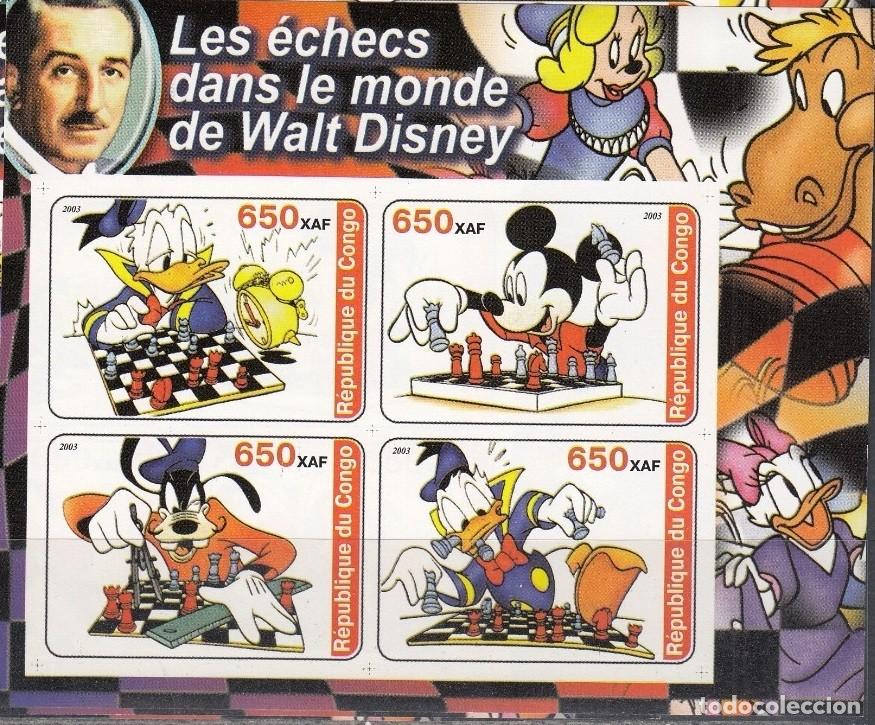 Sellos: CONGO 2003 SHEET MNH IMPERF DISNEY CHESS AJEDREZ SCHACH XADREZ ECHECS SCACCHI