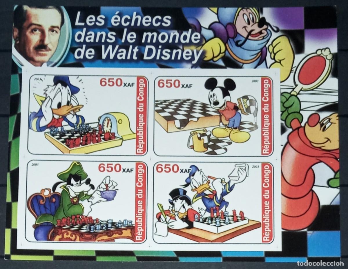 Sellos: CONGO 2003 SHEET MNH IMPERF DISNEY CHESS AJEDREZ SCHACH XADREZ ECHECS SCACCHI