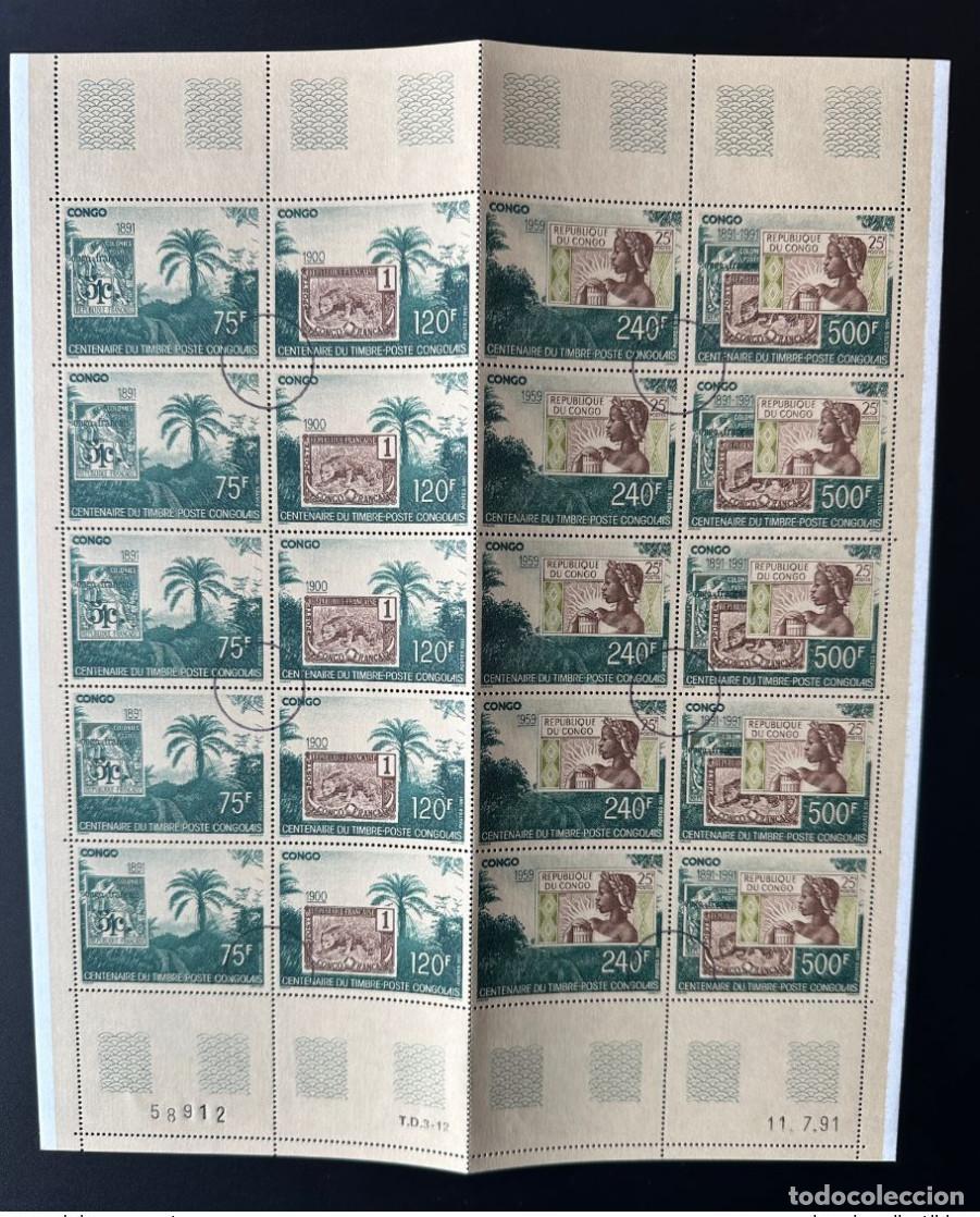 Sellos: Congo 1991 Mi. 1270 - 1273 CANCELADO Sello postal congole&ntilde;o del centenario